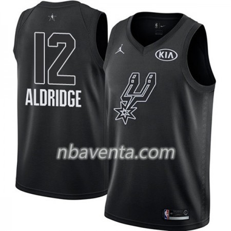 Camiseta Hombre San Antonio Spurs LaMarcus Aldridge 12 2018 All Star Jordan Brand Negro Swingman